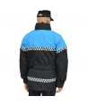 Parka 2/4 impermeable azul marino y azul tropical con damero reflectante y forro desmontable para motoristas de Policía Local