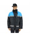 Parka 2/4 impermeable azul marino y azul tropical con damero reflectante y forro desmontable para motoristas de Policía Local