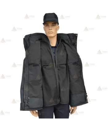 Parka 2/4 impermeable azul marino con forro desmontable para motoristas de Policía Local de Castilla la Mancha y la Rioja