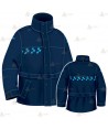 Parka 2/4 impermeable azul marino con forro desmontable para motoristas de Policía Local de Castilla la Mancha y la Rioja