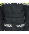 Parka 2/4 impermeable azul marino y amarillo flúor con forro desmontable para motoristas de Policía Local