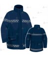 Parka ligera color azul marino,  impermeable con damero reflectante y membrana PU para Policía Local