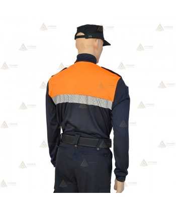 Polo térmico de cuello cisne con cinta reflectante segmentada para Protección Civil