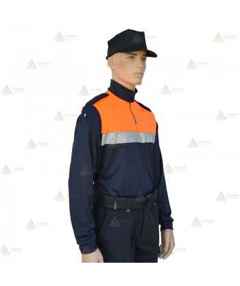 Polo térmico de cuello cisne con cinta reflectante segmentada para Protección Civil