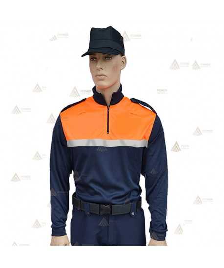 Polo térmico de cuello cisne con cinta reflectante para Protección Civil