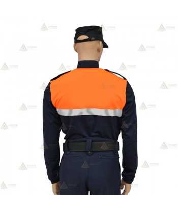 Polo térmico de cuello cisne con cinta reflectante para Protección Civil
