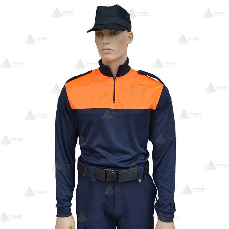 Polo térmico bicolor de cuello cisne para Protección Civil