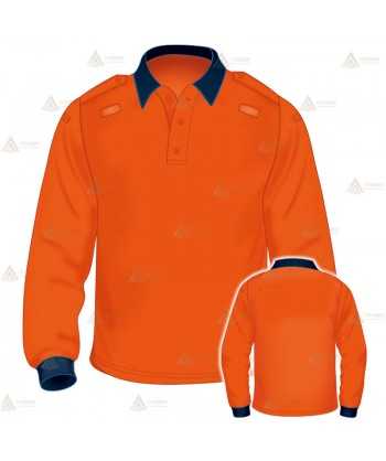 Polo bicolor de manga larga para Protección Civil
