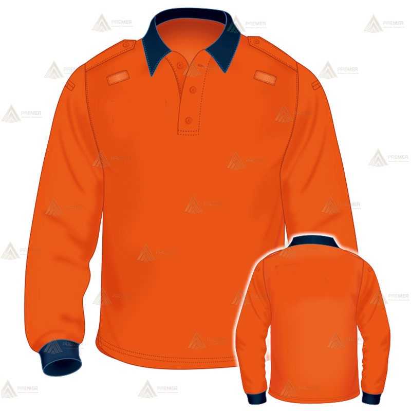 Polo bicolor de manga larga para Protección Civil