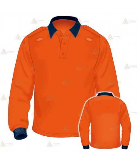 Polo bicolor de manga larga para Protección Civil