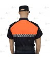 Polo bicolor de manga corta con damero reflectante para Protección Civil