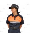 Polo bicolor de manga corta con damero reflectante para Protección Civil