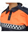Polo bicolor de manga corta con damero reflectante para Protección Civil