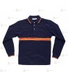 Polo económico monocolor de algodón de manga larga para Protección Civil