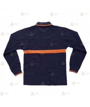 Polo económico monocolor de algodón de manga larga para Protección Civil