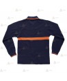 Polo económico monocolor de algodón de manga larga para Protección Civil
