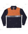 Polo económico bicolor de algodón de manga larga para Protección Civil