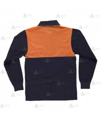 Polo de manga larga económico bicolor y de algodón  para Protección Civil
