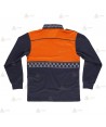 Polo bicolor de manga larga transpirable con damero reflectante para Protección Civil