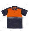 Polo bicolor transpirable con damero reflectante para Protección Civil
