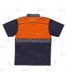 Polo bicolor transpirable con damero reflectante para Protección Civil