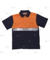 Polo económico bicolor de algodón con cinta reflectante para Protección Civil