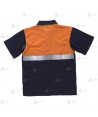 Polo económico bicolor de algodón con cinta reflectante para Protección Civil
