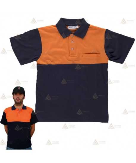Polo económico bicolor de algodón para Protección Civil