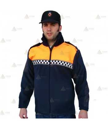 Chaqueta polar con cinta reflectante damero para Protección Civil