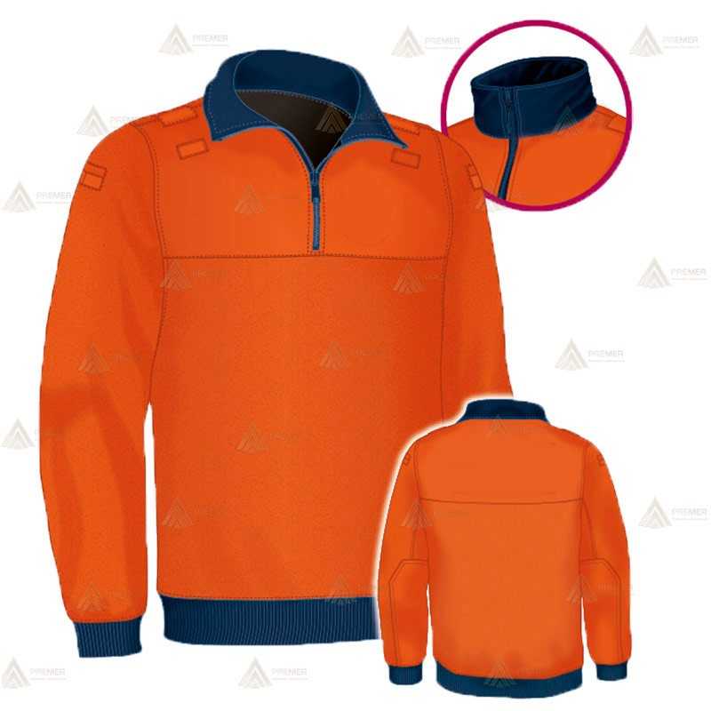 Jersey polar bicolor con media cremallera para Protección Civil