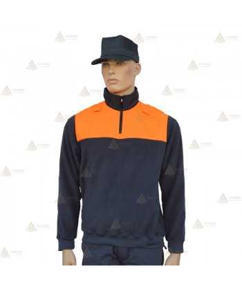 Jersey polar bicolor con media cremallera para Protección Civil