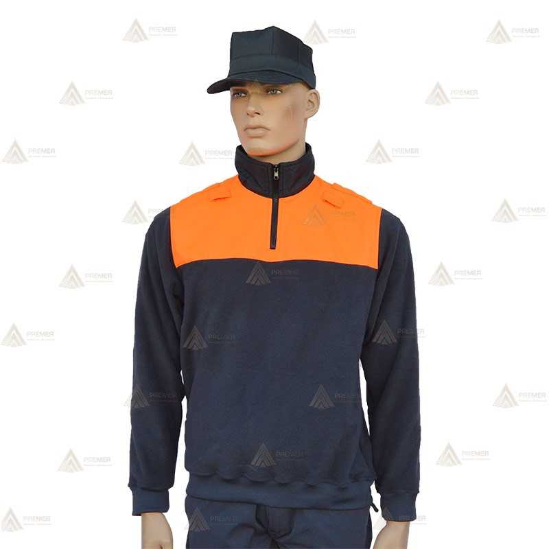 Jersey polar bicolor con media cremallera para Protección Civil