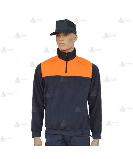 Jersey polar bicolor con media cremallera para Protección Civil