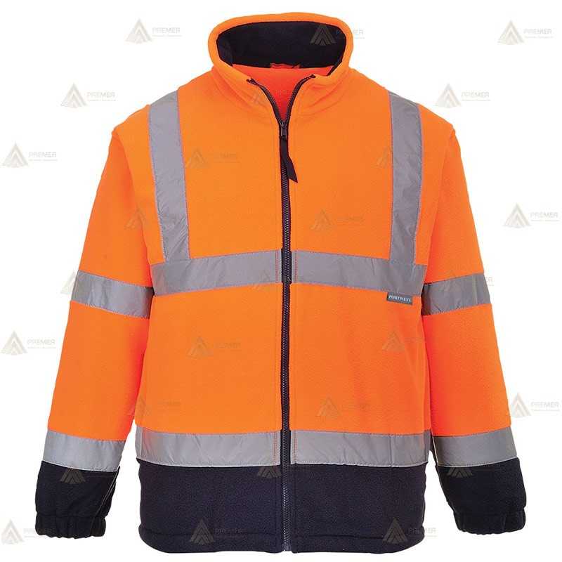 Chaqueta polar gruesa bicolor de alta visibilidad para Protección Civil
