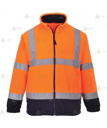 Chaqueta polar gruesa bicolor de alta visibilidad para Protección Civil