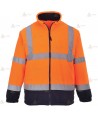 Chaqueta polar gruesa bicolor de alta visibilidad para Protección Civil
