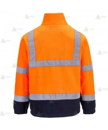 Chaqueta polar gruesa bicolor de alta visibilidad para Protección Civil