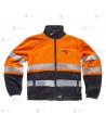 Chaqueta colar bicolor de alta visibilidad con cremallera color naranja flúor/marino para Protección Civil