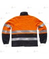 Chaqueta colar bicolor de alta visibilidad con cremallera color naranja flúor/marino para Protección Civil