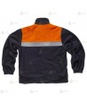 Chaqueta polar bicolor con cremallera y una cinta reflectante en color marino y naranja flúor para Protección Civil