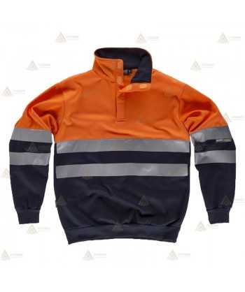 Sudadera alta visibilidad bicolor marino y naranja flúor para Protección Civil