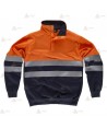 Sudadera alta visibilidad bicolor marino y naranja flúor para Protección Civil