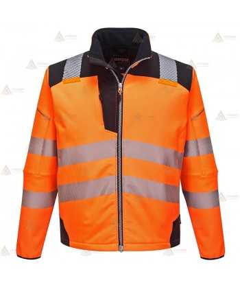 Softshell bicolor en alta visibilidad con cintas segmentadas para Protección Civil