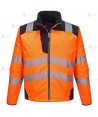 Softshell bicolor en alta visibilidad con cintas segmentadas para Protección Civil