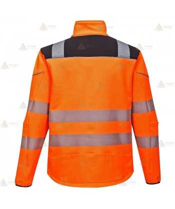 Softshell bicolor en alta visibilidad con cintas segmentadas para Protección Civil