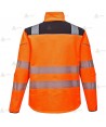 Softshell bicolor en alta visibilidad con cintas segmentadas para Protección Civil