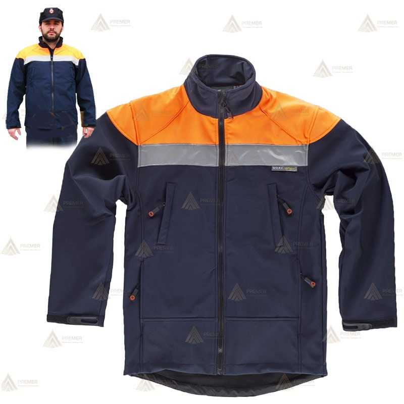 Chaqueta softshell bicolor con membrana PU para Protección Civil