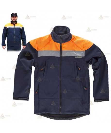 Chaqueta softshell bicolor con membrana PU para Protección Civil