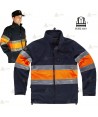 Chaqueta softshell bicolor con cintas reflectantes para Protección Civil