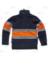 Chaqueta softshell bicolor con cintas reflectantes para Protección Civil